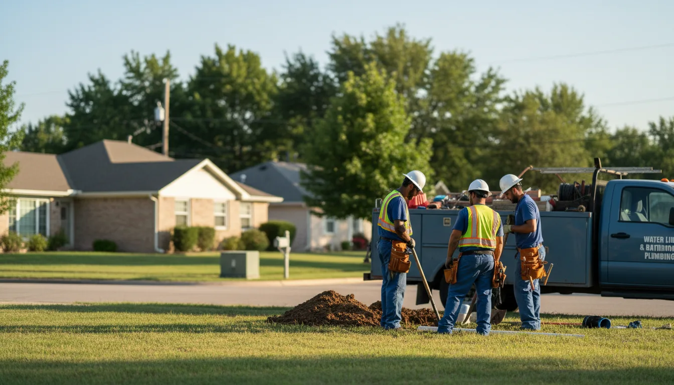 Residential water line and bathroom plumbing service in Upton, NY
